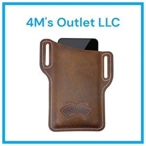 Leather Cell Phone Holster Men Universal Case Waist Bag Sheath with Belt